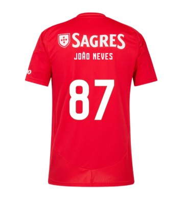 Benfica Joao Neves #87 Hjemmebanetrøje 2024-25 Kort ærmer